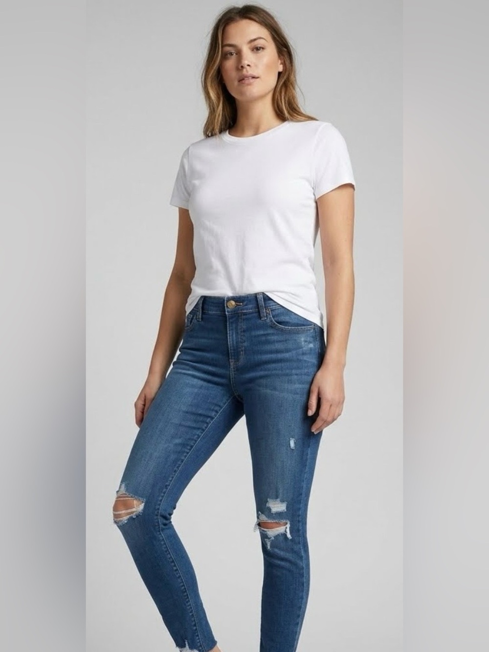 Levi’s 710 Super Skinny Jeans Dark Blue Distressed Raw Hen Size 31